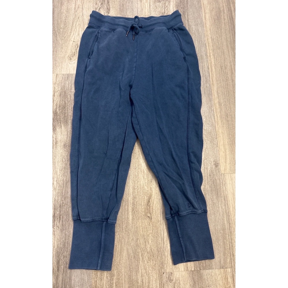Sweaty Betty Gary Capri Joggers Blue Ankle Ribbed Cuff Pants Womens Medium - Picture 2 of 9